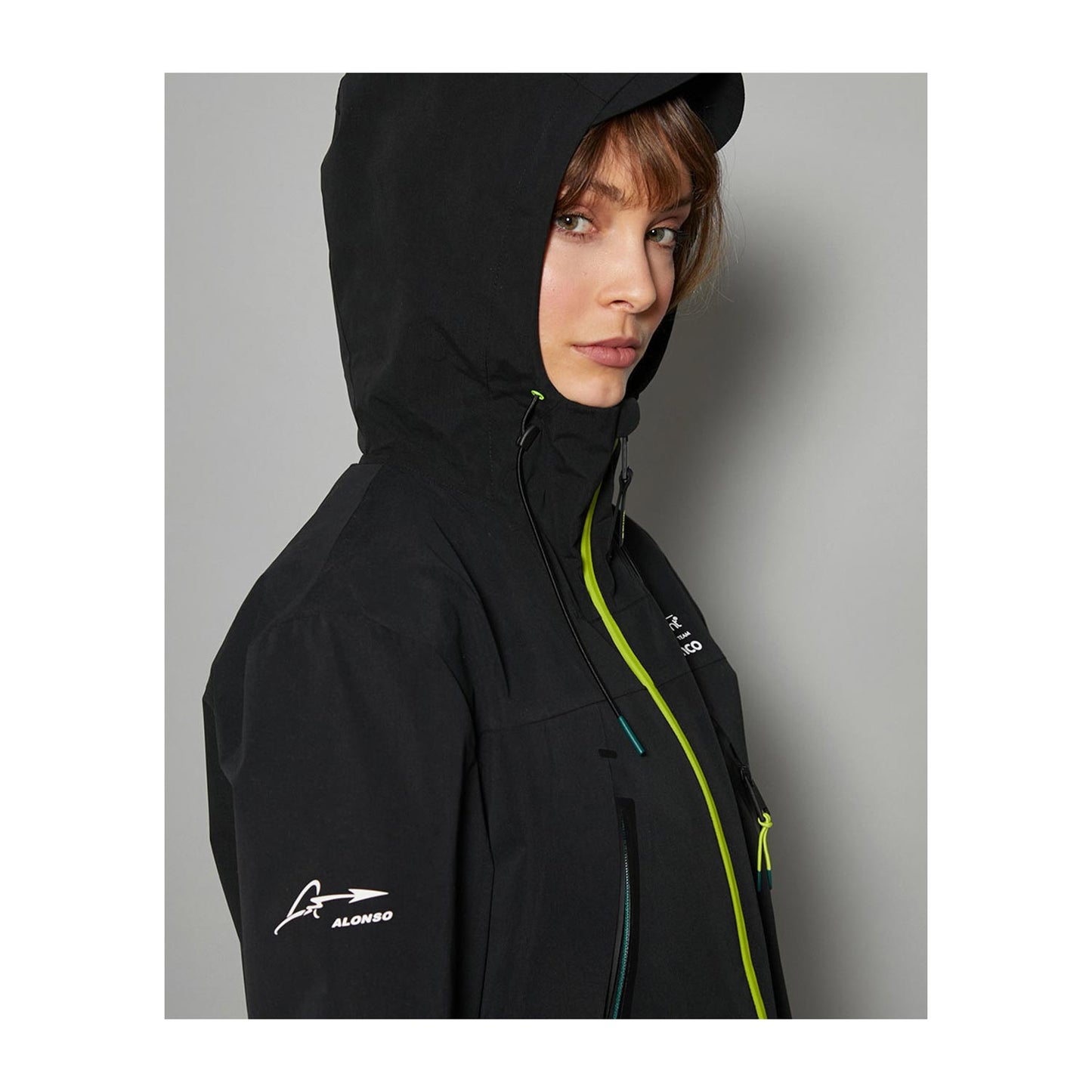 2023 Aston Martin UK F1 Mens Alonso Kimoa Rain Jacket - Rental Sports