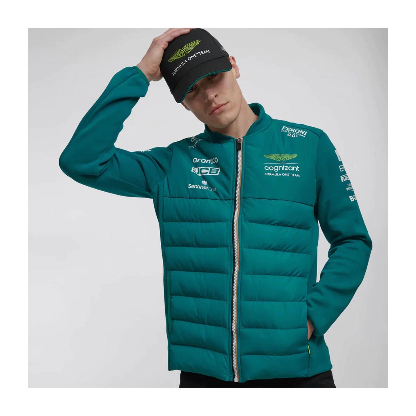 2023 Aston Martin UK F1 Mens Team Hybrid Jacket - Rental Sports
