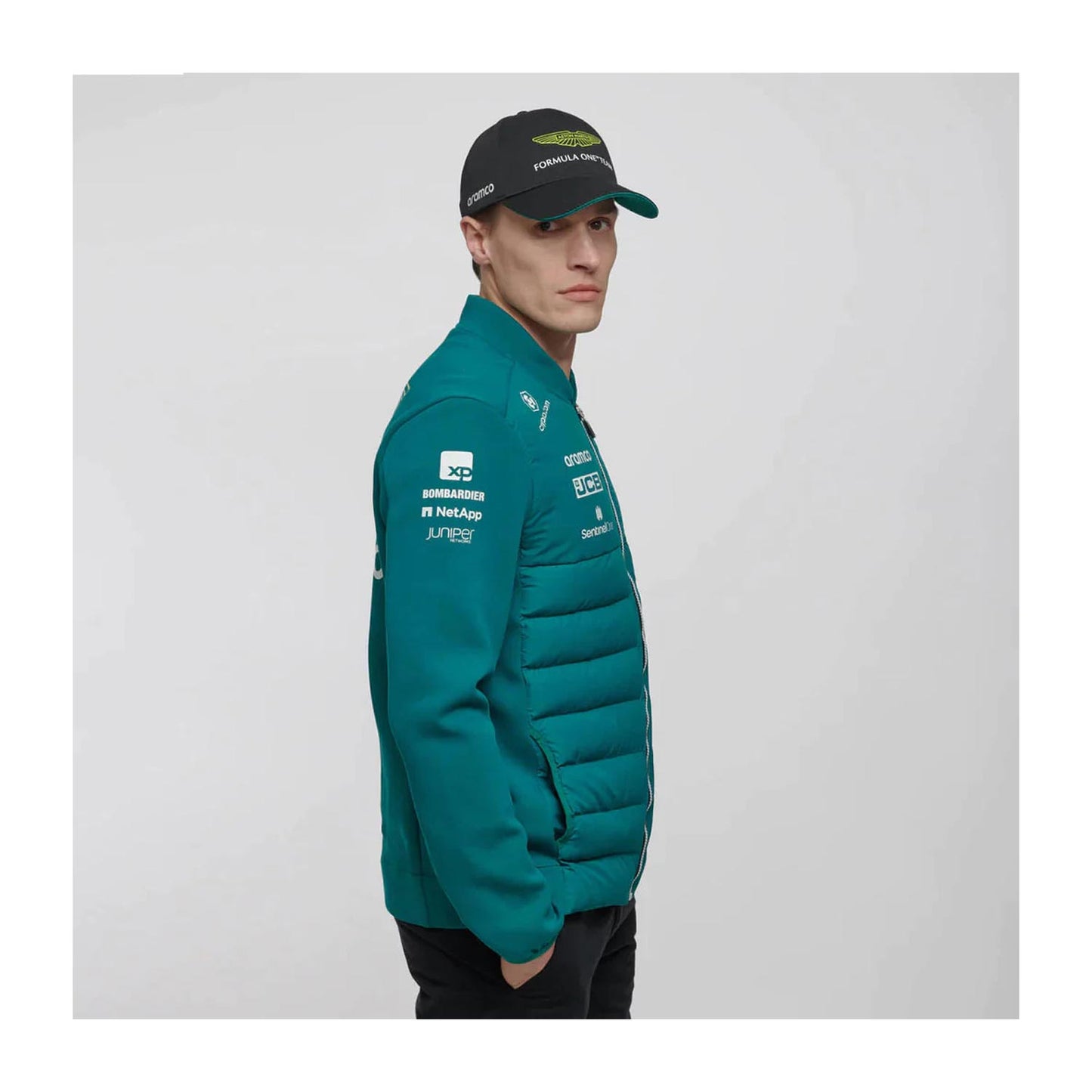 2023 Aston Martin UK F1 Mens Team Hybrid Jacket - Rental Sports