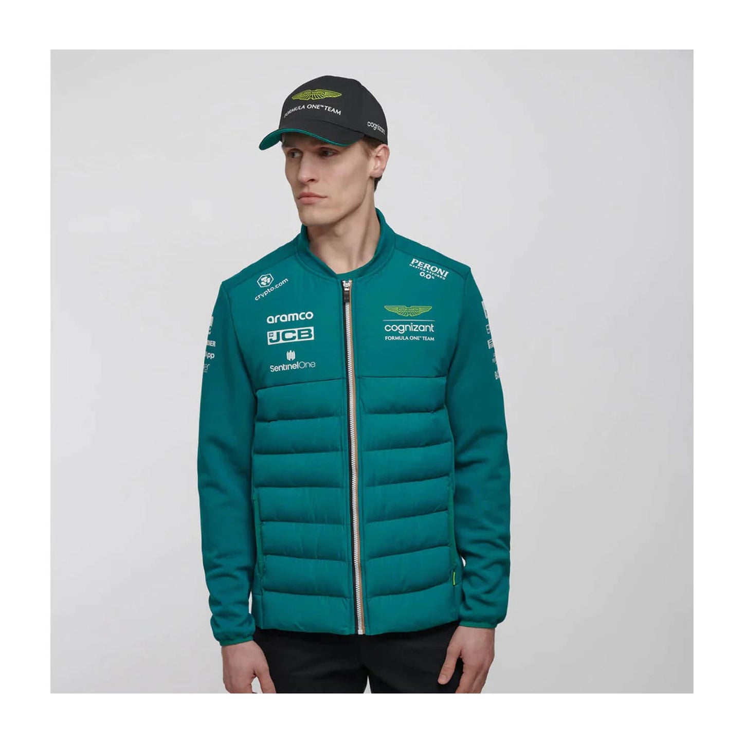2023 Aston Martin UK F1 Mens Team Hybrid Jacket - Rental Sports