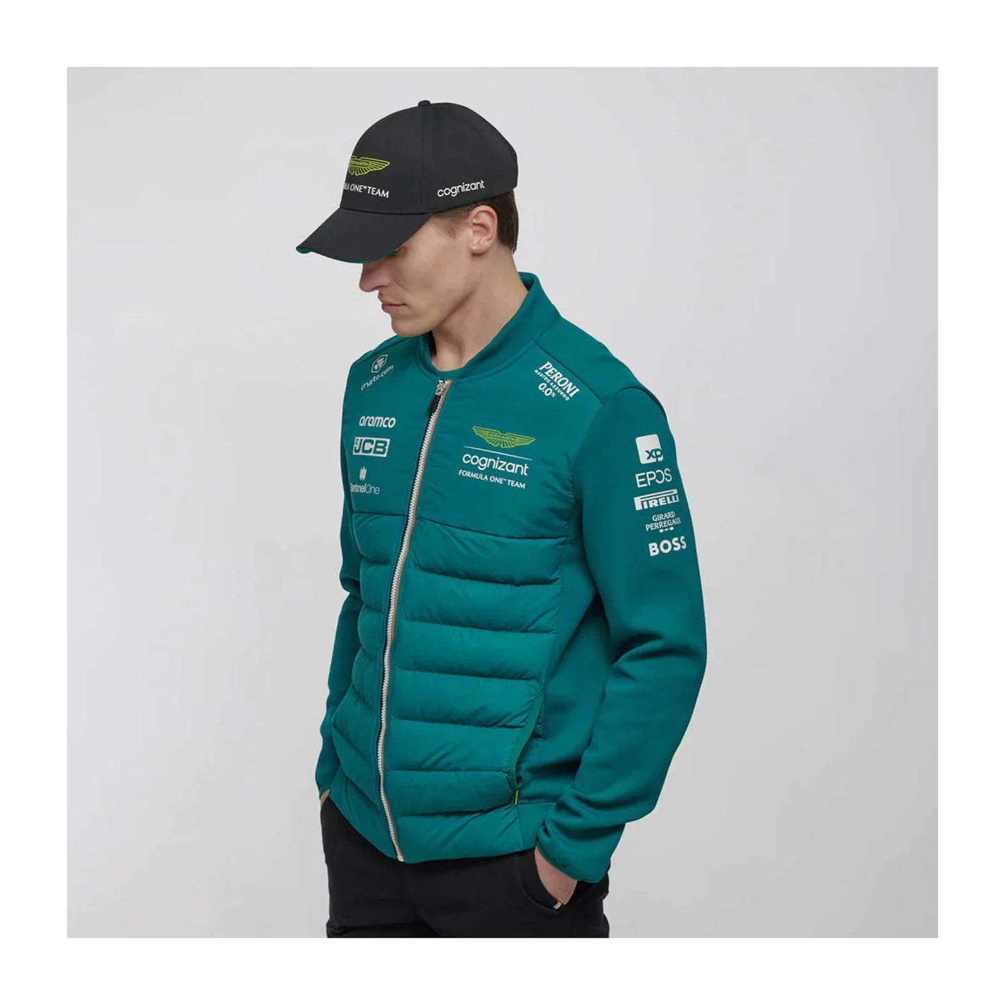 2023 Aston Martin UK F1 Mens Team Hybrid Jacket - Rental Sports