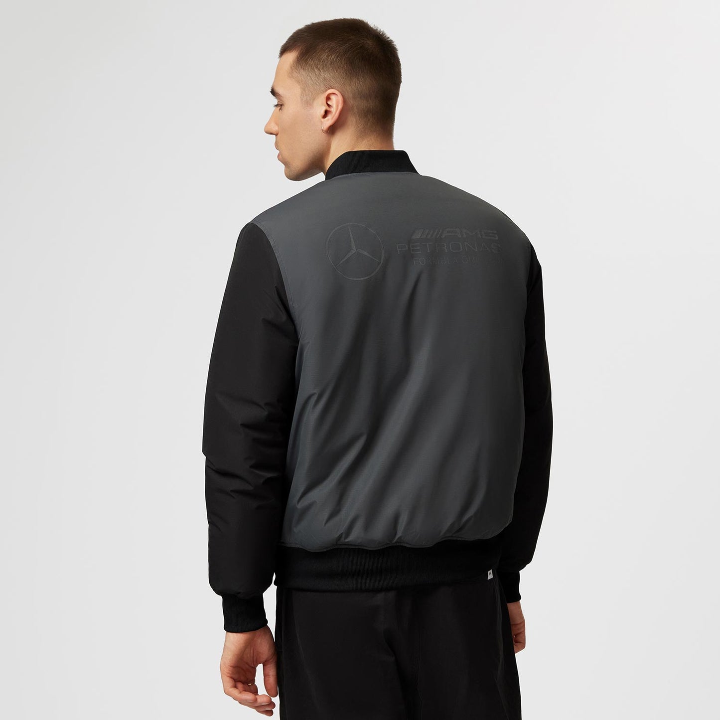 2023 Men's Bomber Grey Mercedes AMG F1 Jacket - Rental Sports
