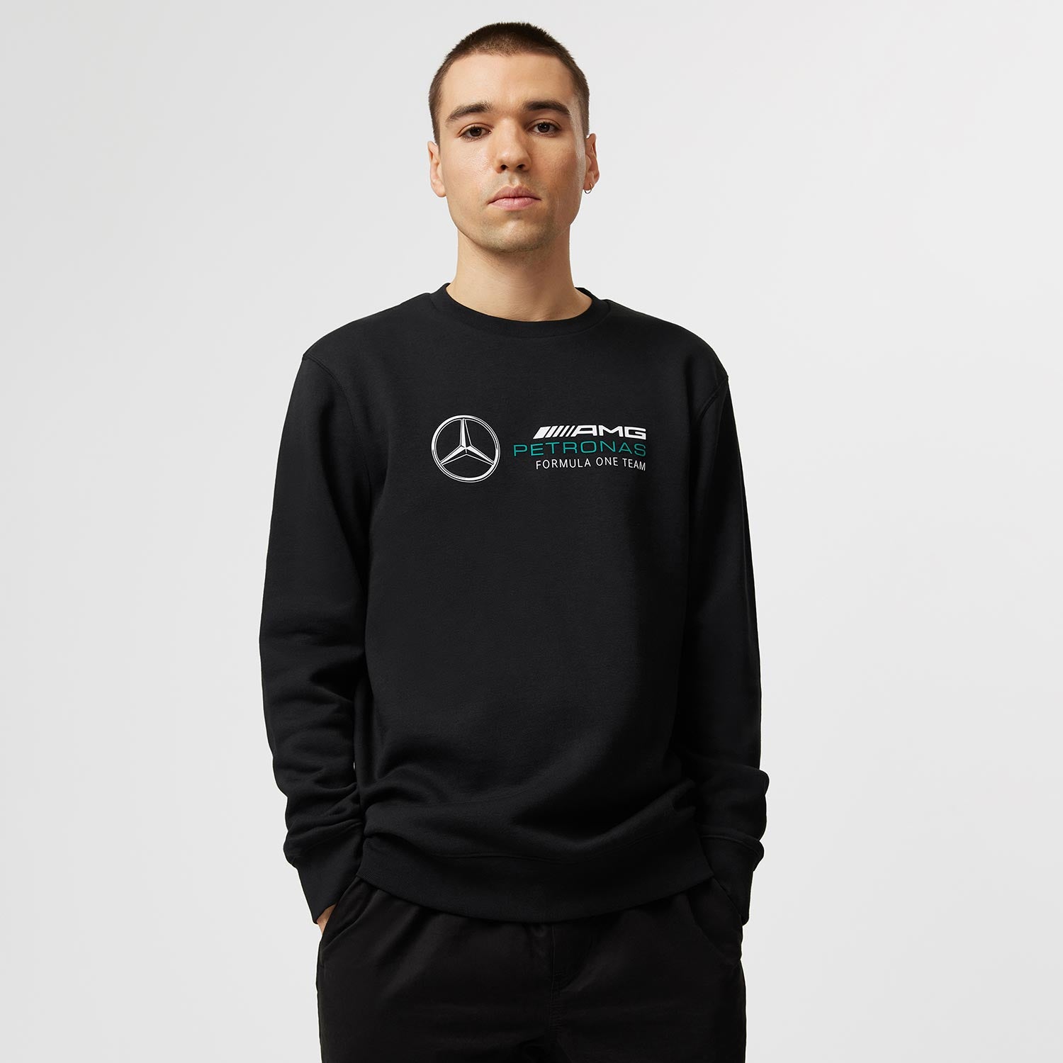 2023 Men's Crew Logo Black Mercedes AMG F1
