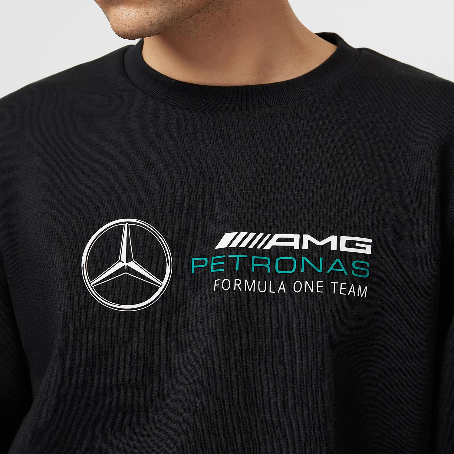 2023 Men's Crew Logo Black Mercedes AMG F1