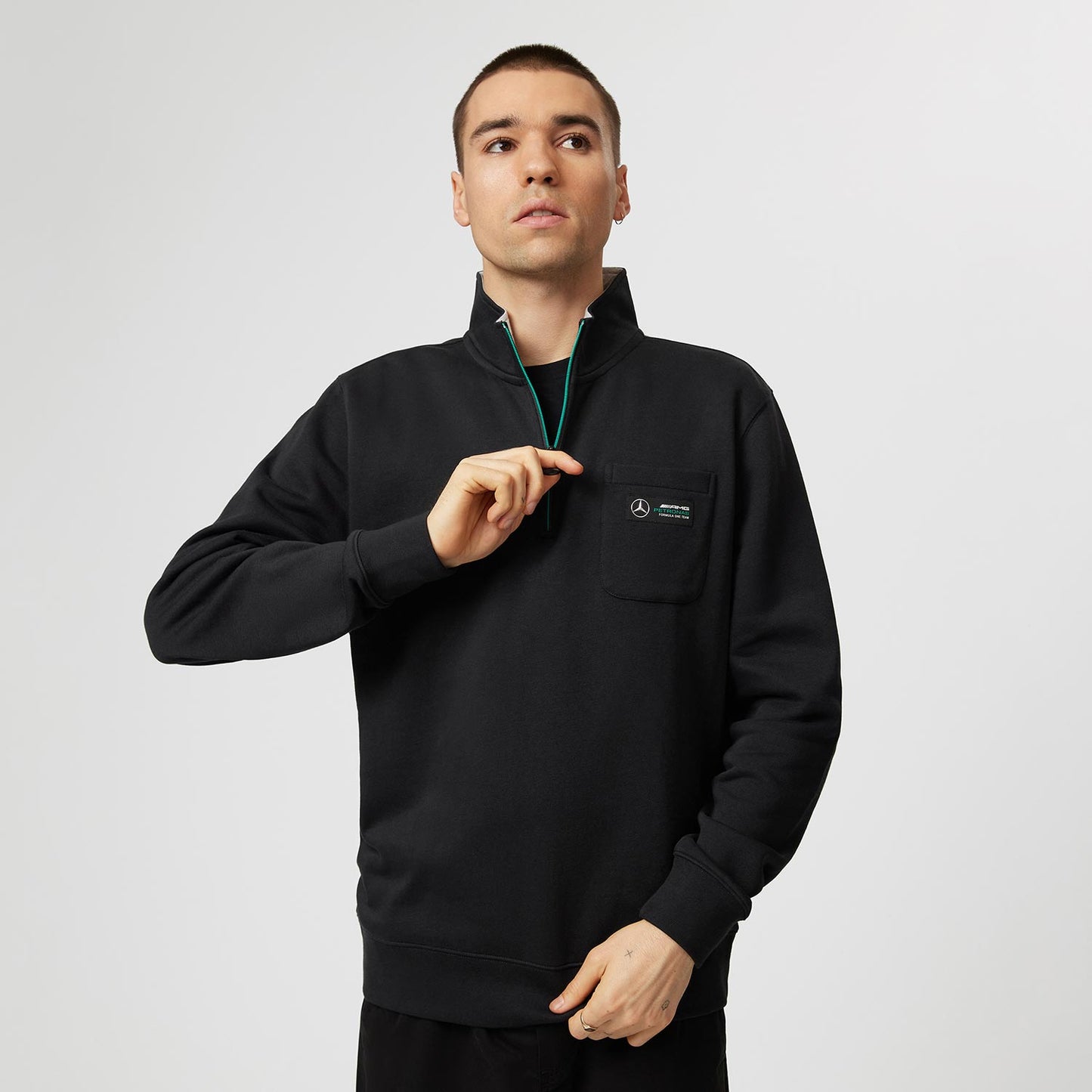 2023 Men's Hoodie 1/4 Zip Pocket Mercedes AMG F1 - Rental Sports
