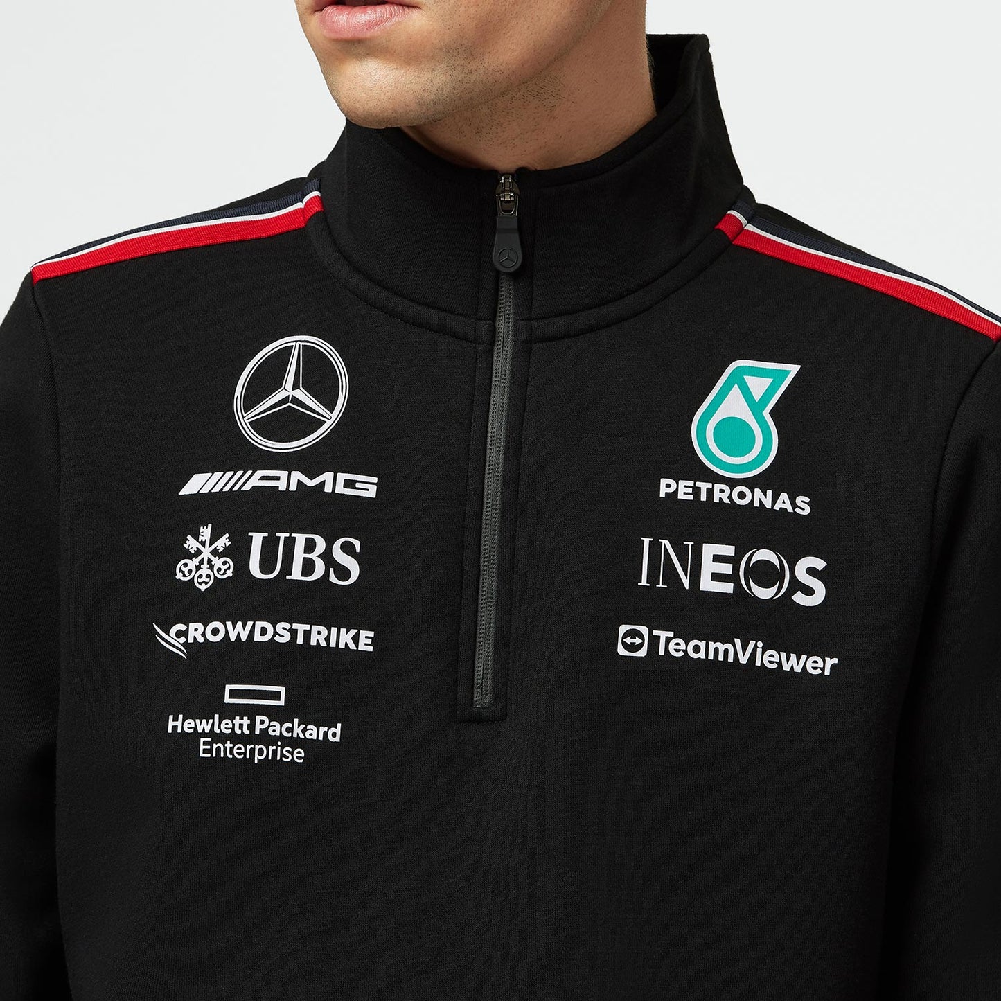 2023 Men's Hoodie 1/4 Zip Team Mercedes AMG F1 - Rental Sports