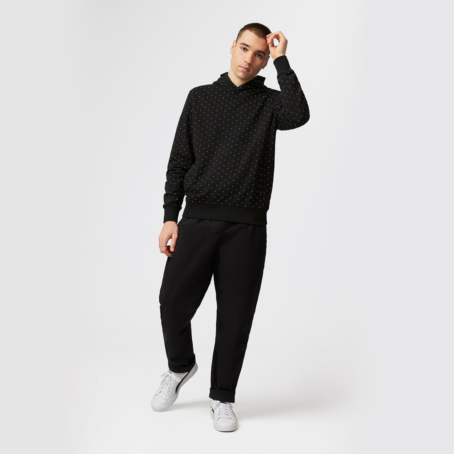 2023 Men's Hoodie Polka Dot Black Mercedes AMG F1 - Rental Sports