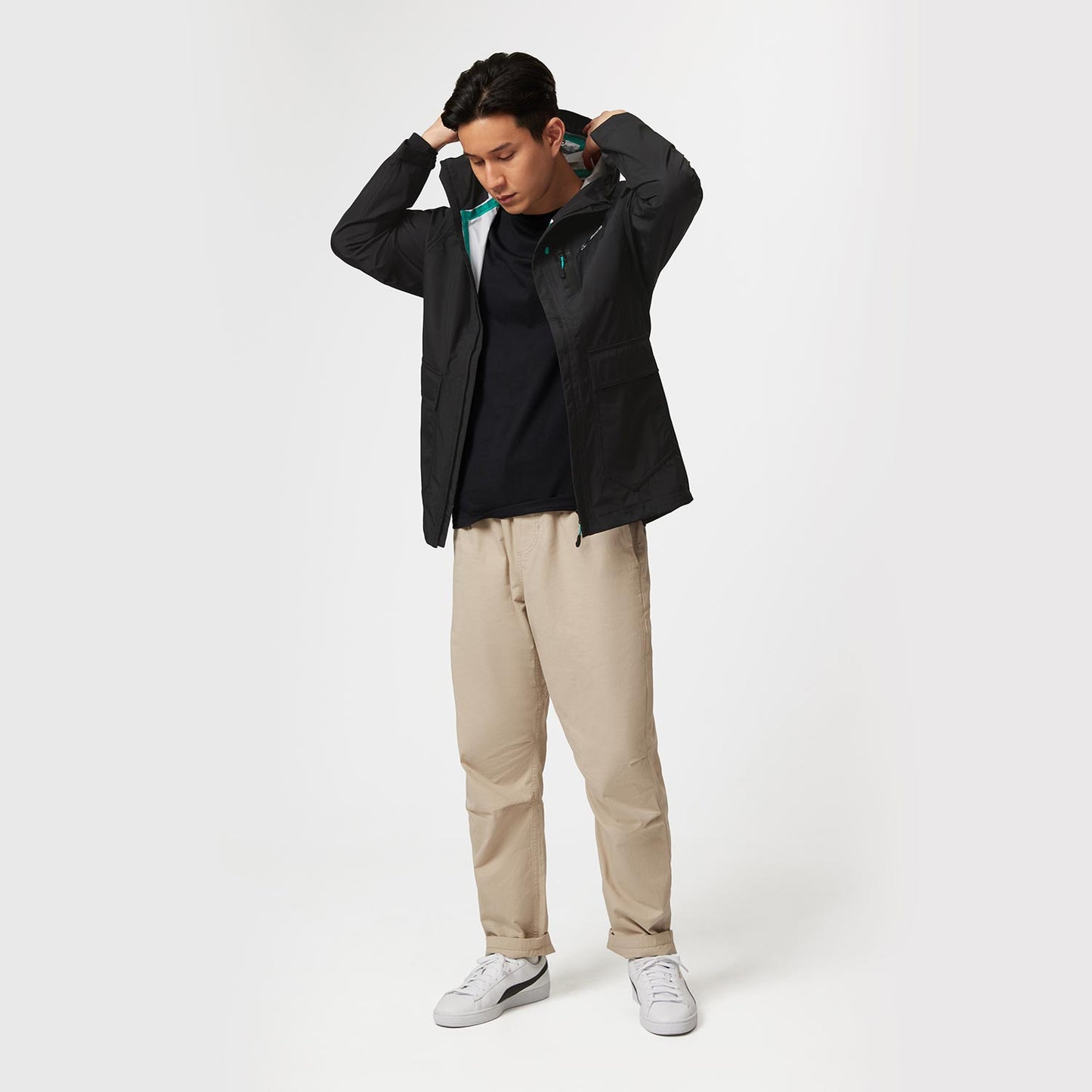 2023 Men's Performance Black Mercedes AMG F1 Jacket - Rental Sports