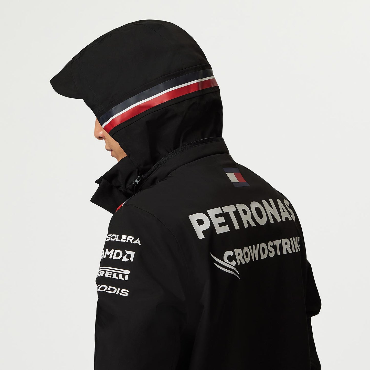 2023 Mercedes AMG Germany F1 Team Mens Rain Jacket Black - Rental Sports