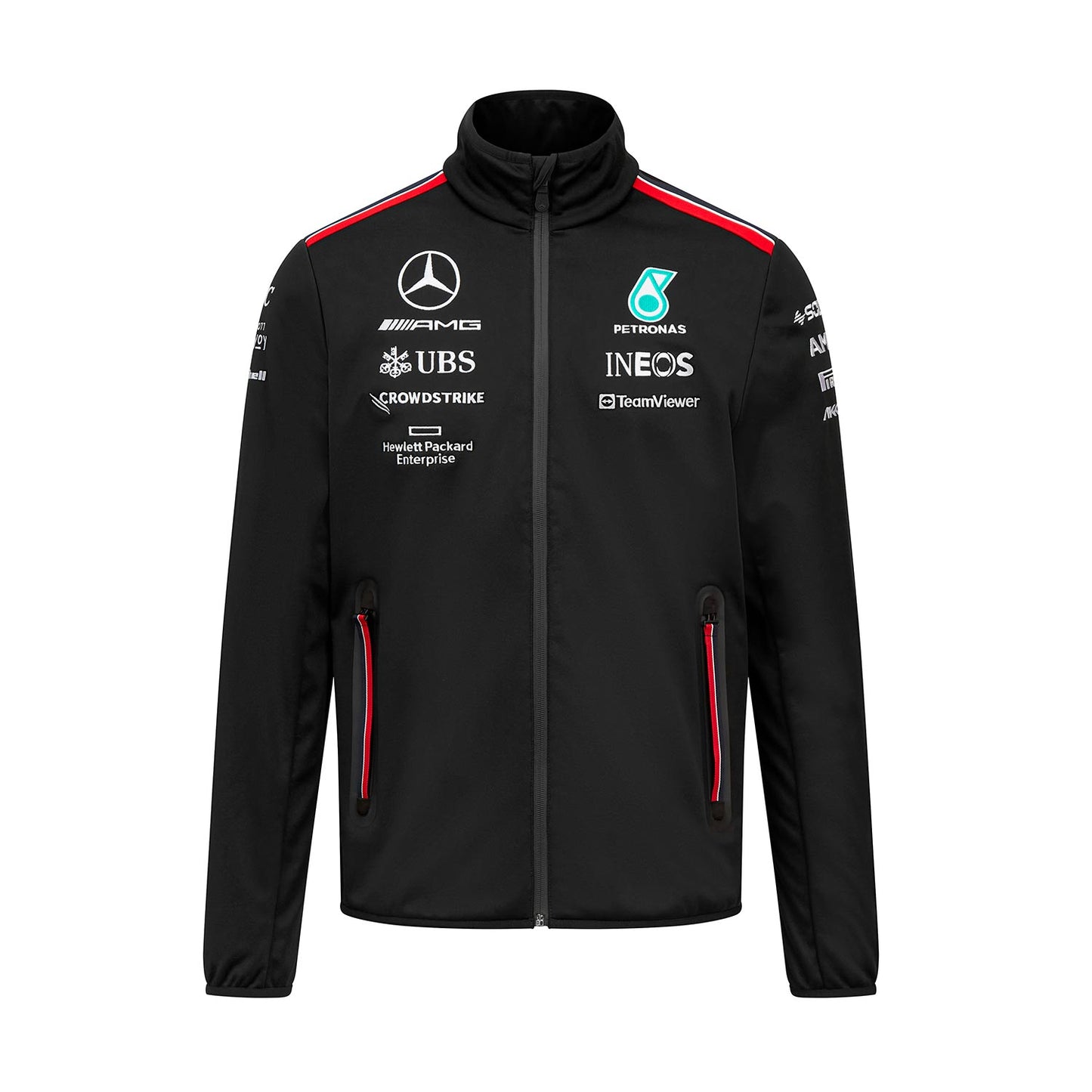 2023 Mercedes AMG Germany F1 Team Mens Softshell Jacket Black - Rental Sports