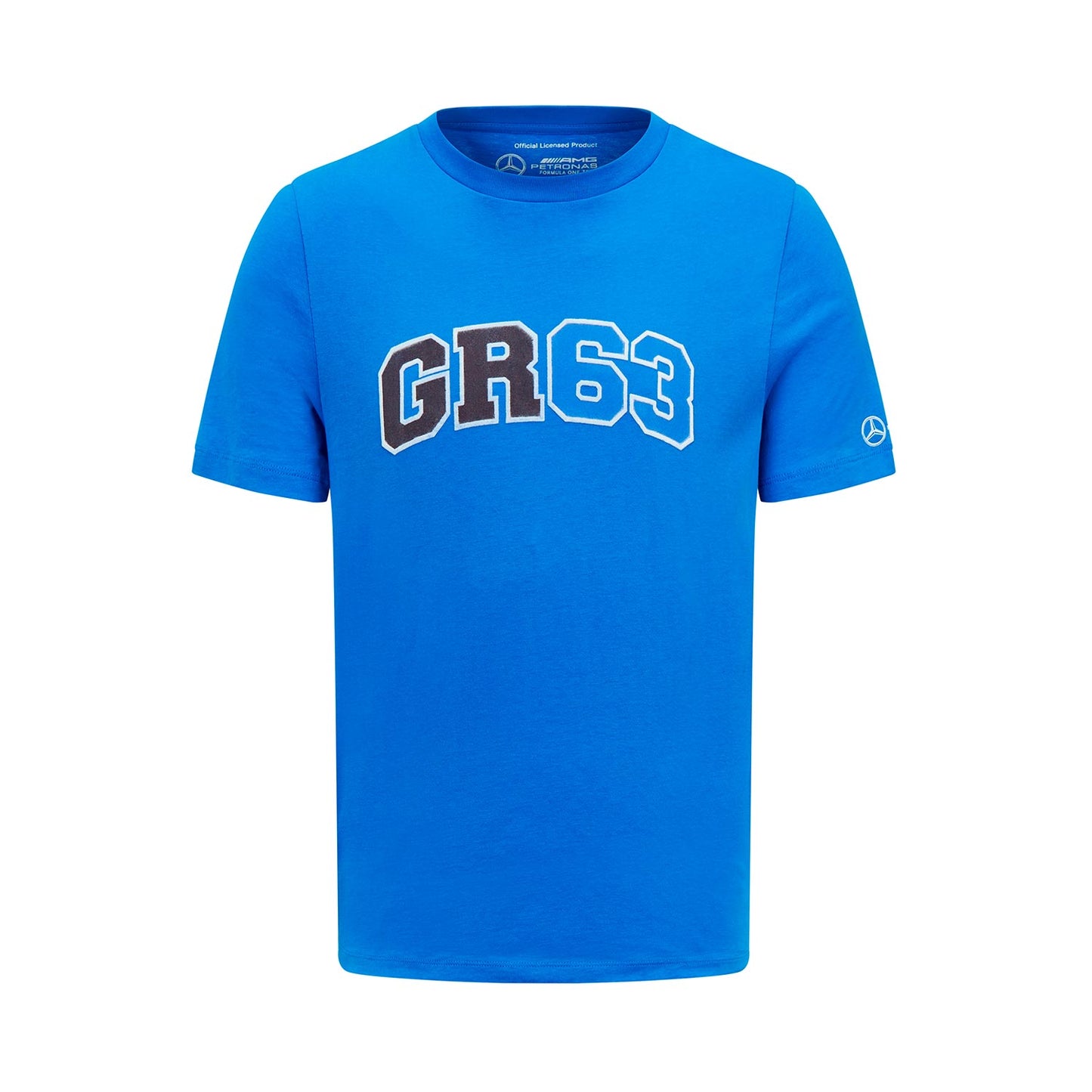 2023 Mercedes Germany AMG F1 Mens George Russell Logo T-shirt Blue - Rental Sports