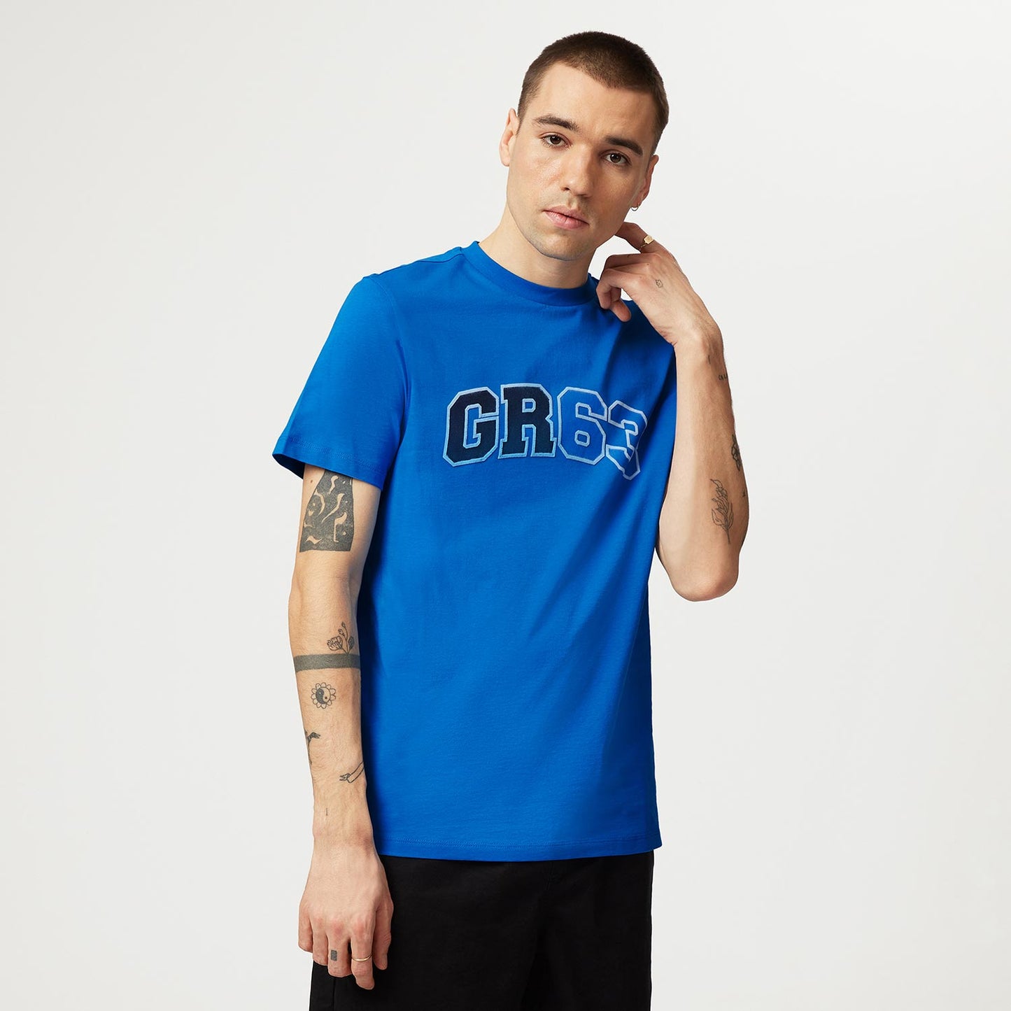 2023 Mercedes Germany AMG F1 Mens George Russell Logo T-shirt Blue - Rental Sports