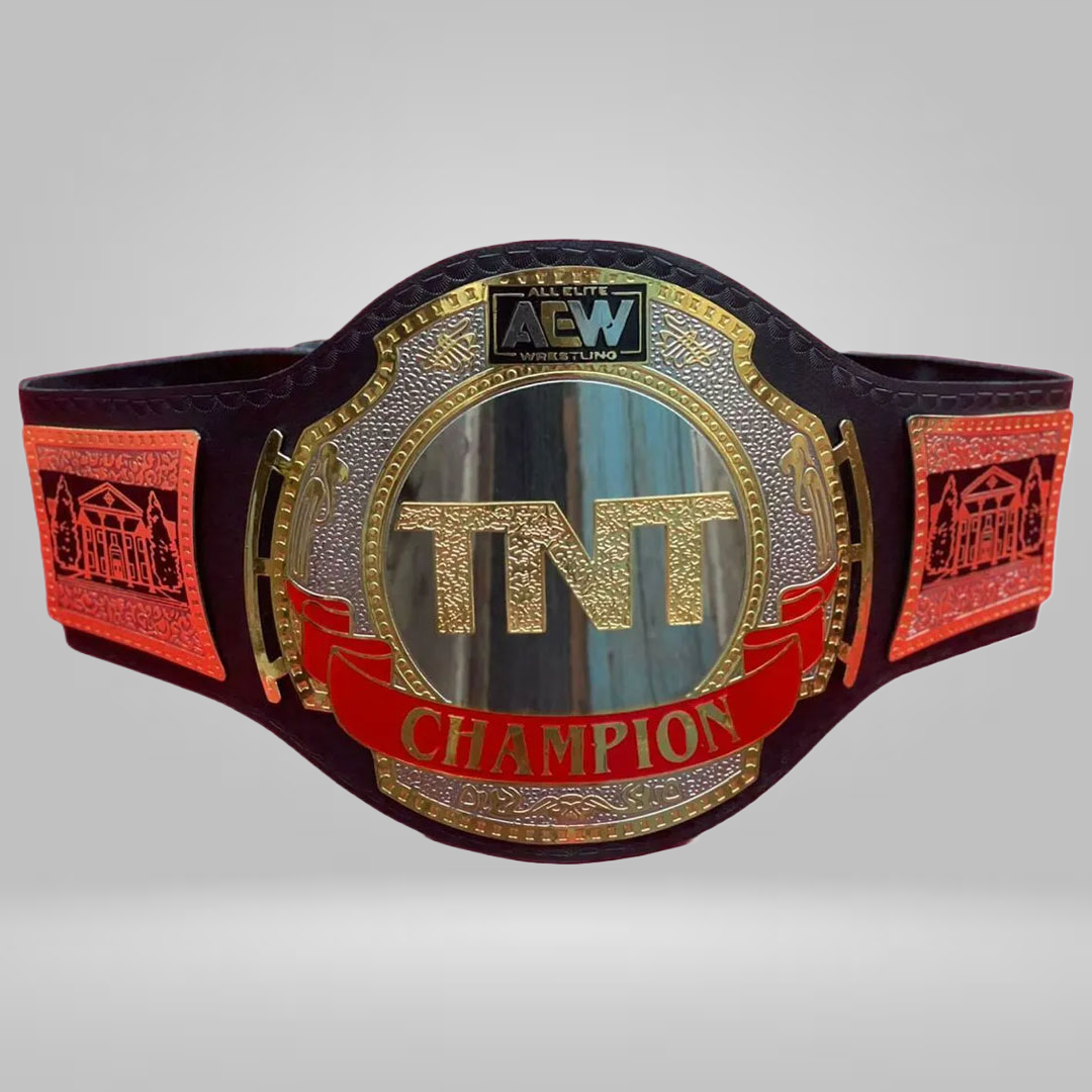 NEW AEW TNT BELT WRESTLING CHAMPIONSHIP BLACK LEATHER REPLICA BELT