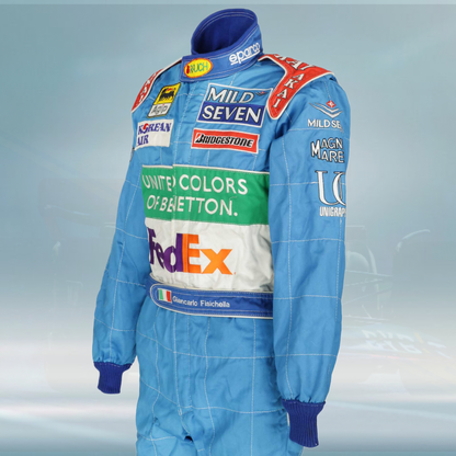 1998 Giancarlo Fisichella Race Worn Benetton F1 Suit