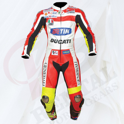 Valentino Rossi Ducati Motorbike Racing Leather Suit 2012