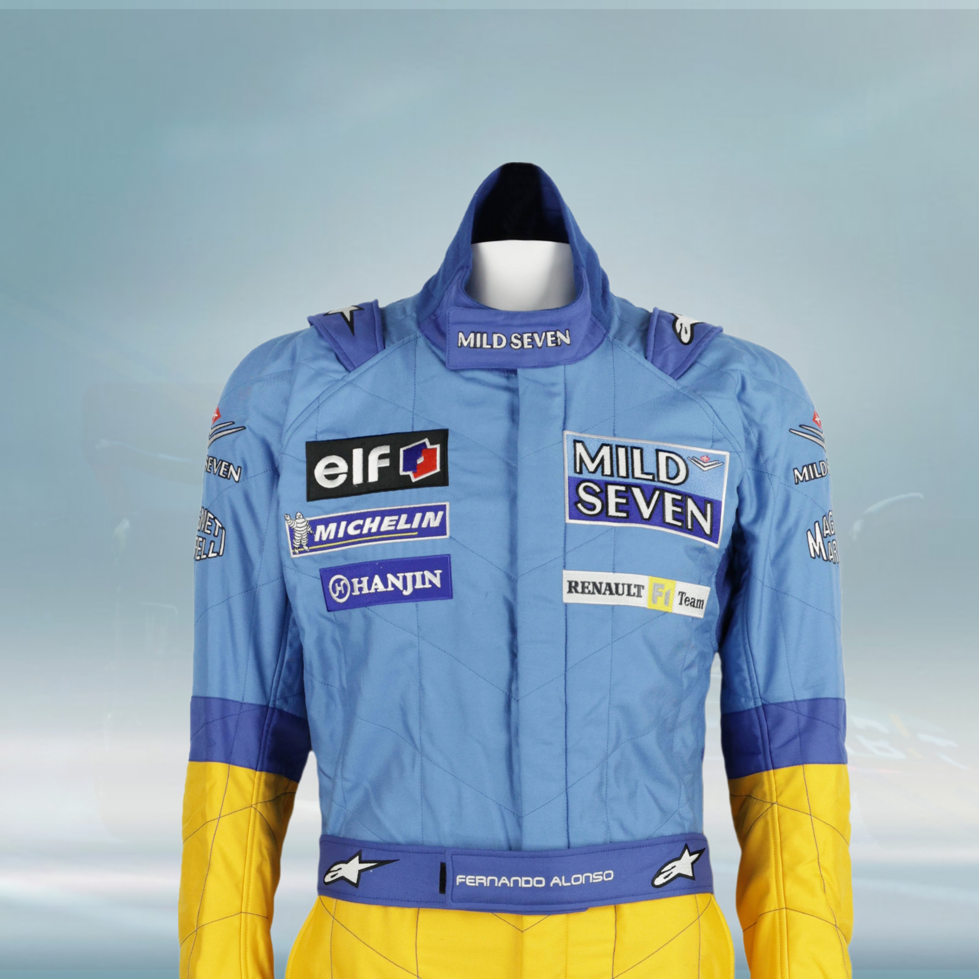 2002 Fernando Alonso Mild Seven Renault F1 Suit – Rental Sports 2002 Fernando Alonso Mild Seven Renault F1 Suit – Rental Sports