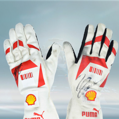 2008 Kimi Raikkonen/Felipe Massa Race Ferrari F1 Gloves Set