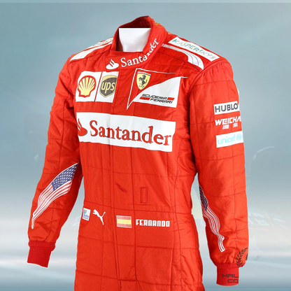 2014 Fernando Alonso United States GP Race Scuderia Ferrari F1 Suit