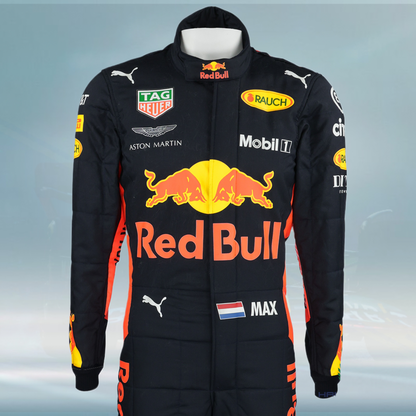 2018 Max Verstappen Race Used Red Bull Racing F1 Suit