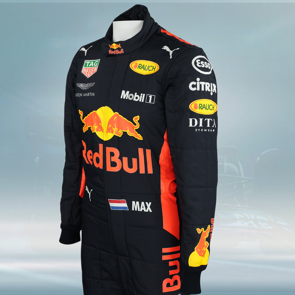 2018 Max Verstappen Race Used Red Bull Racing F1 Suit