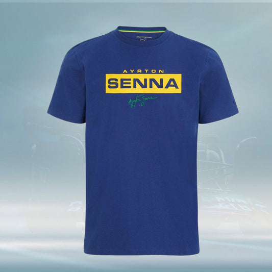 Men's T-shirt Logo navy Ayrton Senna F1 - Rental Sports