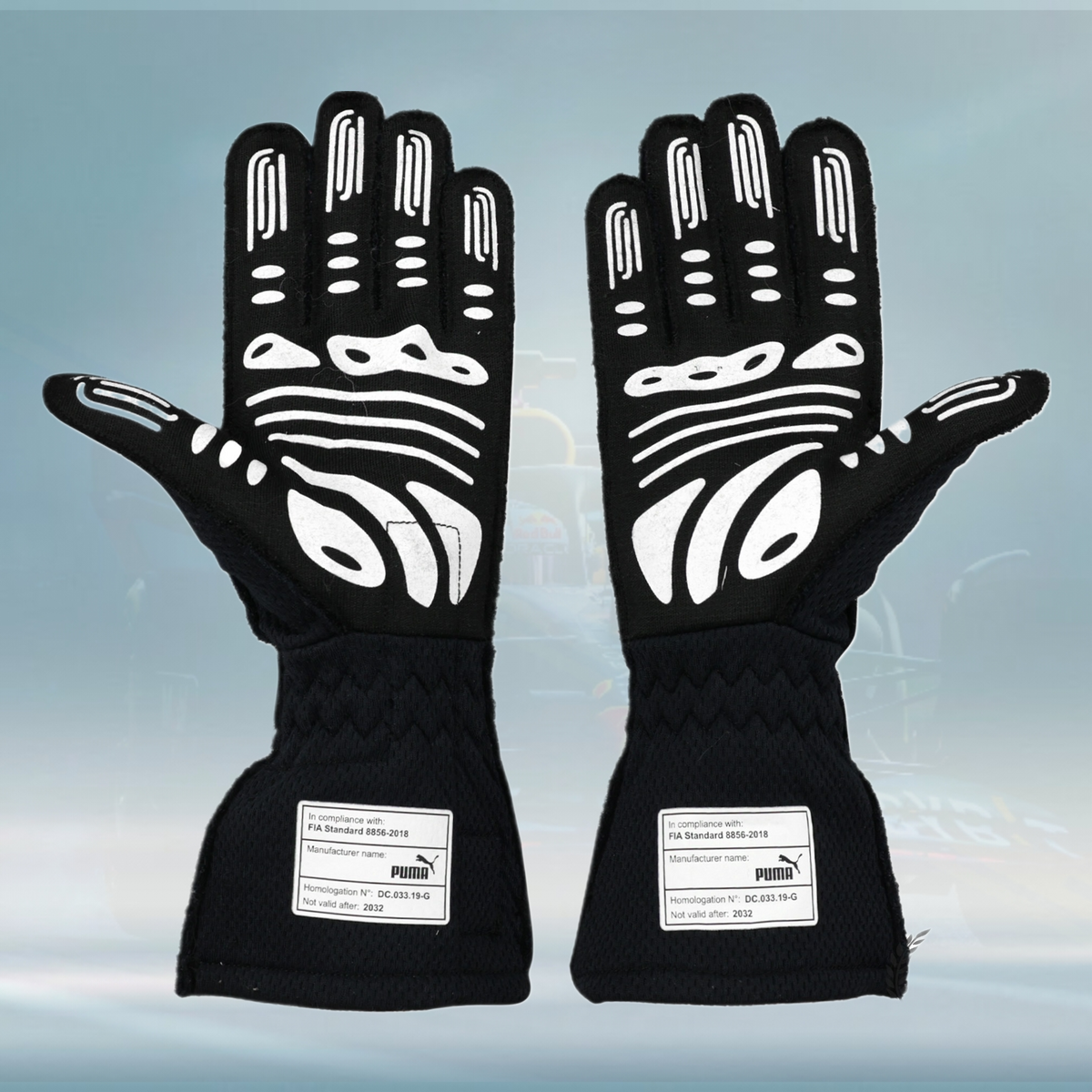 2022 Sergio Perez Signed Abu Dhabi Race Used Red Bull Racing F1 Gloves