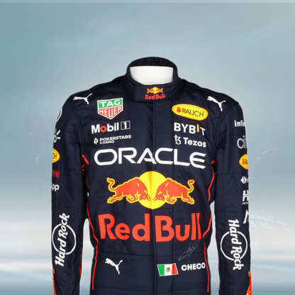 2022 Sergio Perez Signed Used Red Bull Racing F1 Suit