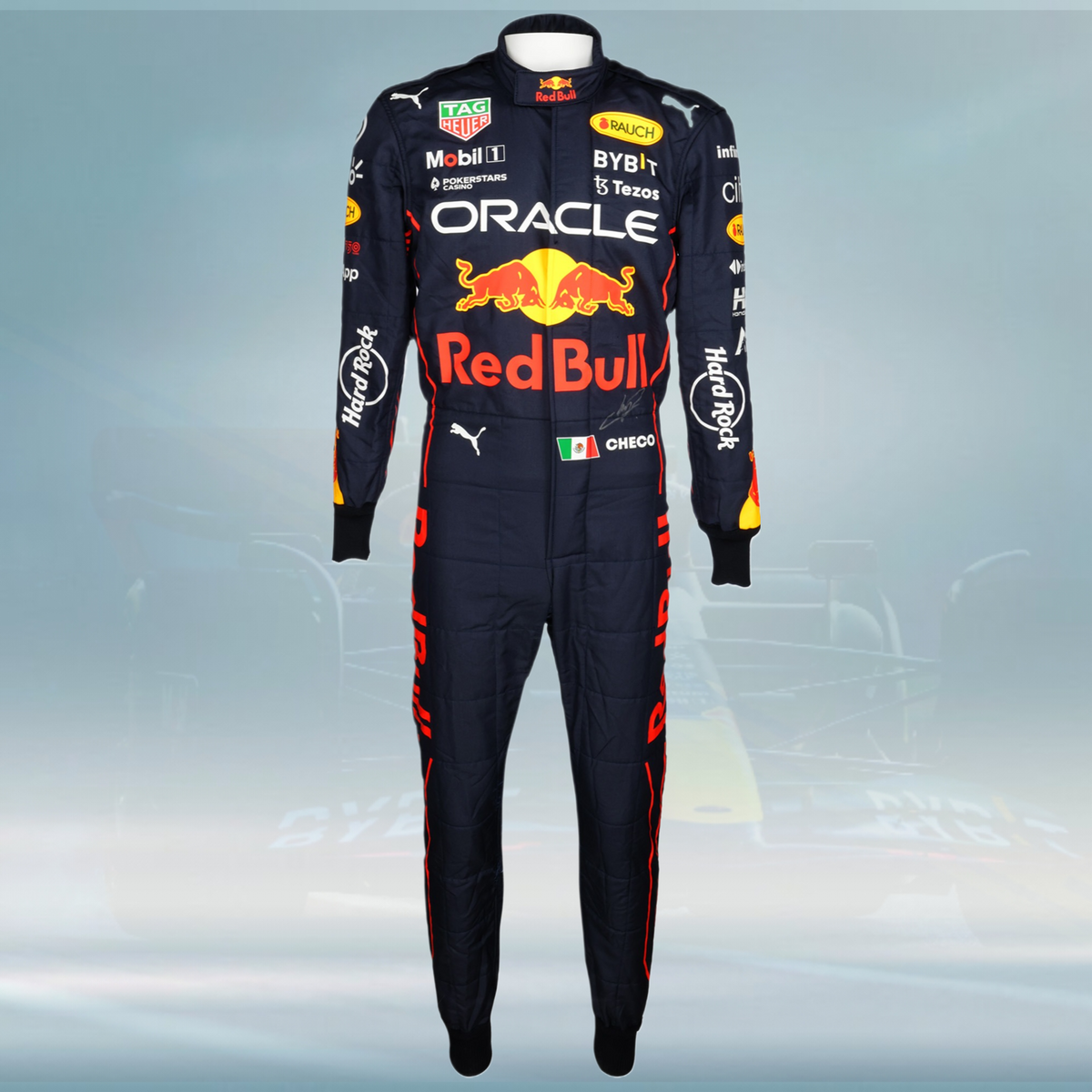 2022 Sergio Perez Signed Used Red Bull Racing F1 Suit