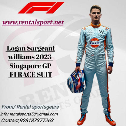 Logan Sargeant Gulf williams F1 Race Suit Singapore GP 2023