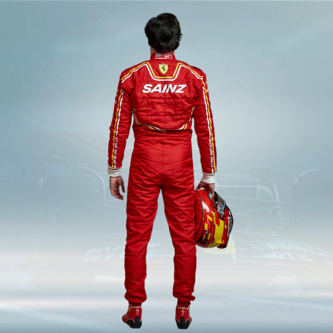 Future Racing Driver Suits 2024 Carlos Sainz Scuderia Ferrari Race Suit F1 – Rental Sports