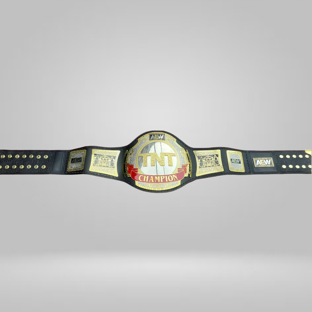 NEW AEW TNT BELT WRESTLING CHAMPIONSHIP BLACK LEATHER REPLICA BELT