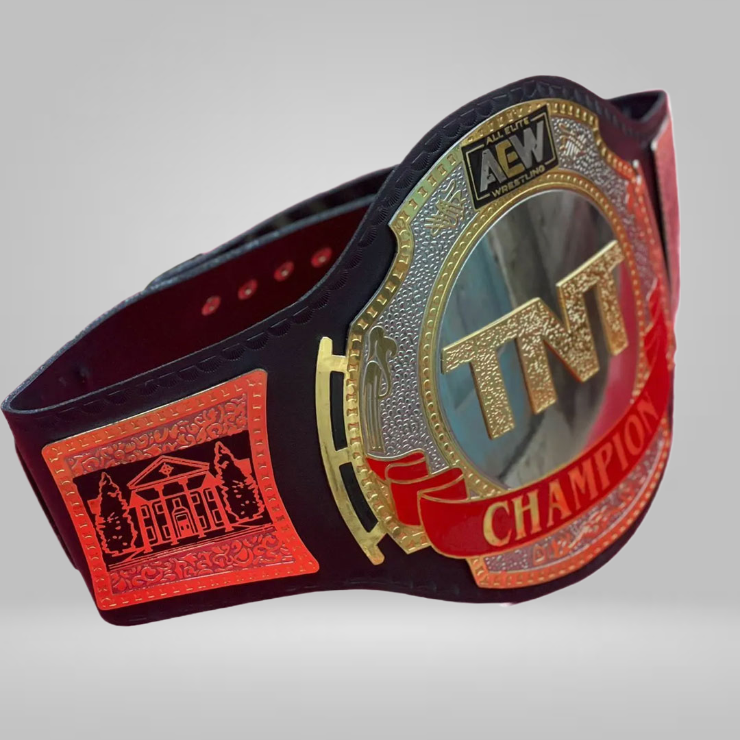 NEW AEW TNT BELT WRESTLING CHAMPIONSHIP BLACK LEATHER REPLICA BELT