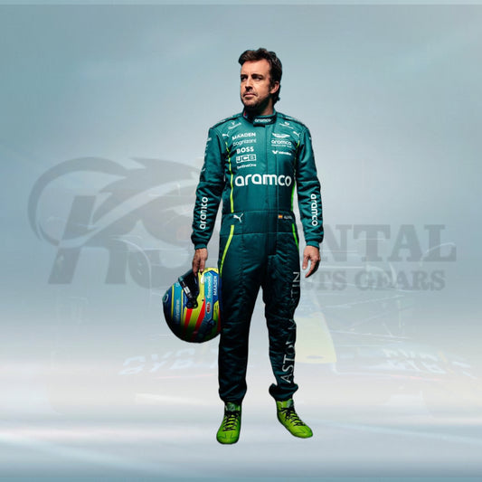 2025 Fernando Alonso Aston Martin Aramco Formula One Team Racing Suit - Rental Sports