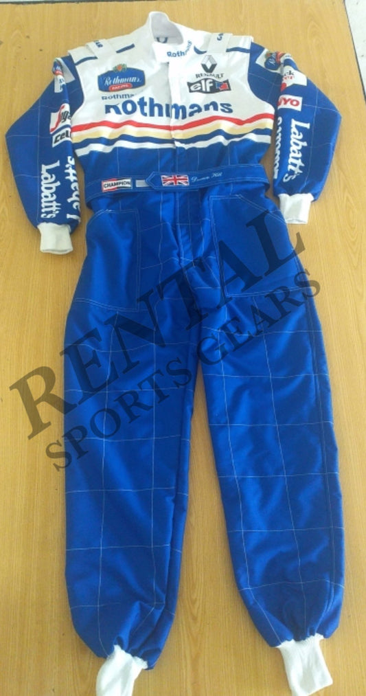 Damon Hill's 1996 Rothmans F1 race suit - Rothmans Williams Renault F1 Suit - Rental Sports