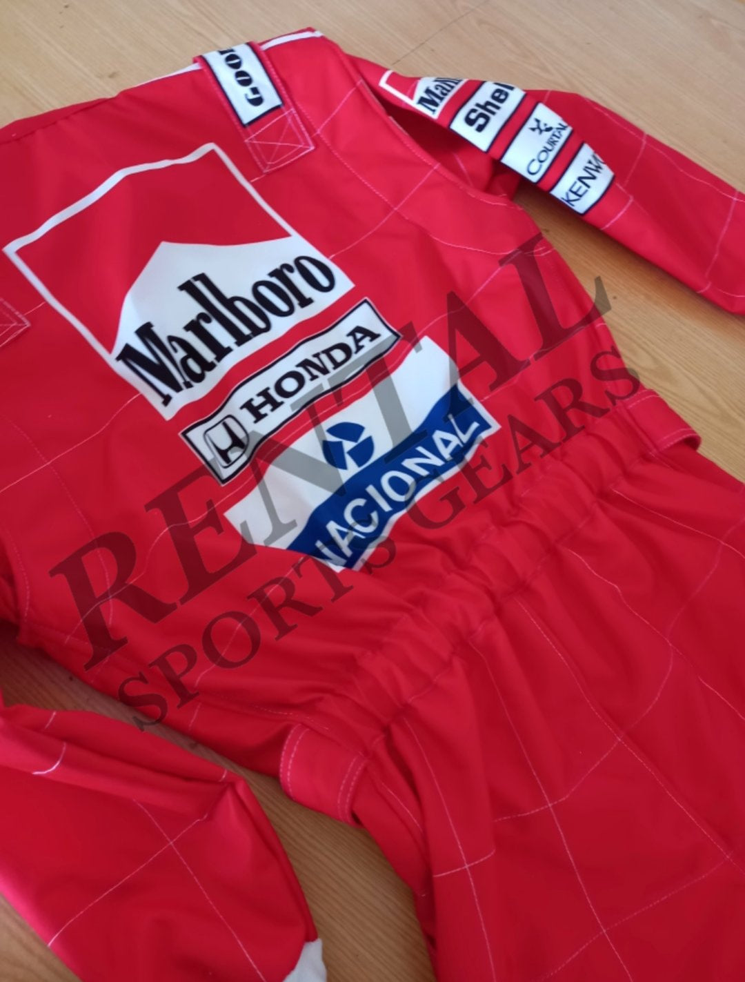 F1 Ayrton Senna 1991 Race Suit | F1 Marlboro Race Suit - Rental Sports