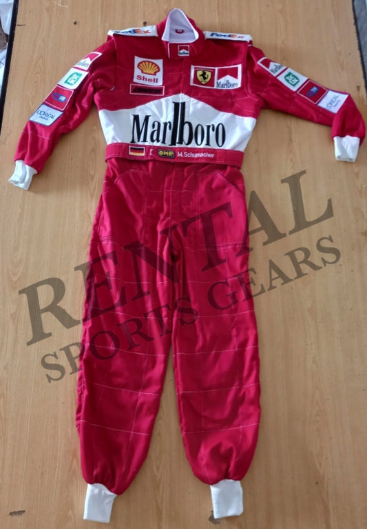Michael Schumacher 2001 Marlboro Race Suit F1 Embroidery Ferrari | F1 Replica Embroidery Race Suit
