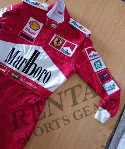 Michael Schumacher 2001 Marlboro Race Suit F1 Embroidery Ferrari | F1 Replica Embroidery Race Suit