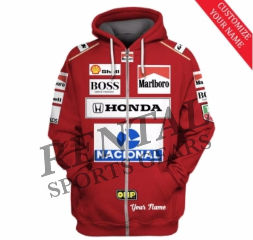 Ayrton Senna 1991 racing Hoodie Replica Mc Laren F1