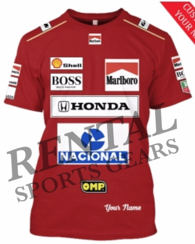 Ayrton Senna 1991 racing Shirt Replica Mc Laren F1 - Rental Sports