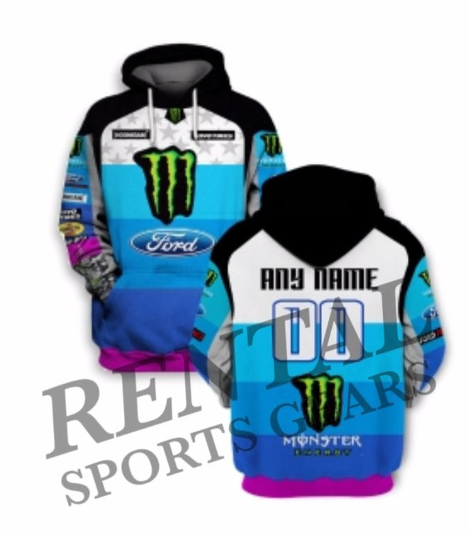 Monster Ford F1 Racing Printed Race Hoodie - Rental Sports