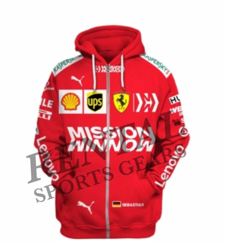 2019 Sebastian Vettel Race Scuderia Ferrari F1 Race Hoodie