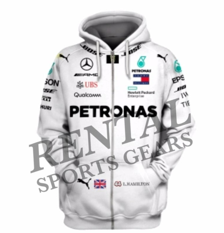 Lewis Hamilton 2019 Mercedes Benz F1 Race Hoodie - Rental Sports