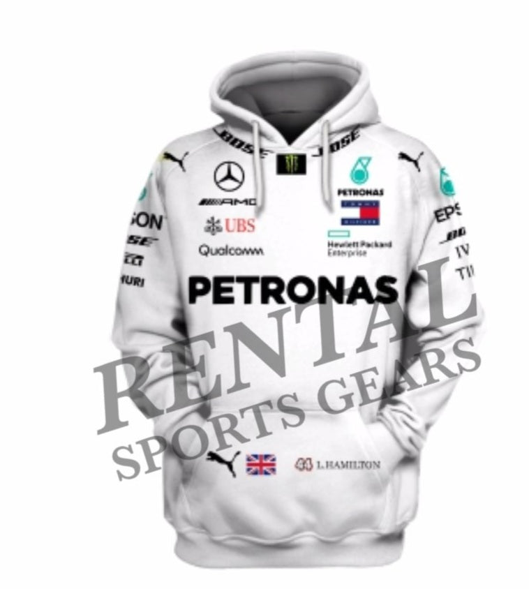 Lewis Hamilton 2019 Mercedes Benz F1 Race Hoodie - Rental Sports