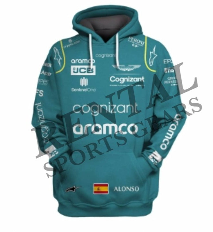 2023 Fernando alonso RACE Hoodie ASTON MARTIN F1