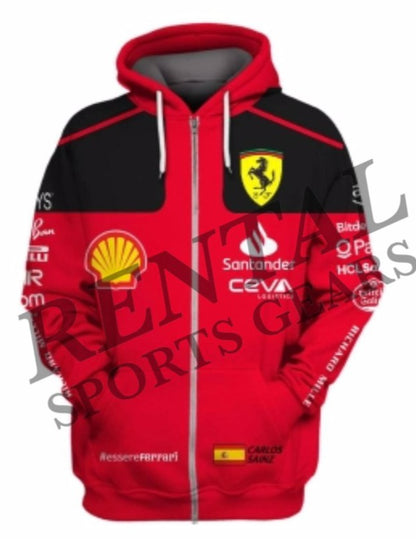 2023 Carlos Sainz Race Scuderia Ferrari F1 Hoodie - Rental Sports