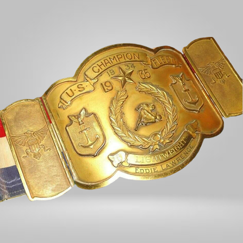 Eddie Lawrence 1934 US Fleet Lightweight Champion Belt Wrestling Championship