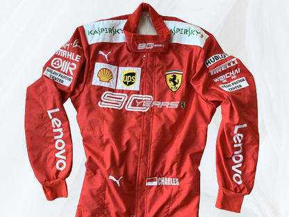 Charles Leclerc 2019 Ferrari 90Years Embroidered race suit | F1 Replica Embroidery Race Suit