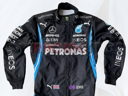 F1 Lewis Hamilton Race Suit 2021 Mercedes AMG Petronas | F1 Replica Embroidery Race Suit