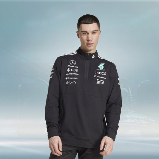 Mercedes AMG Petronas adidas F1 2025 Team 14 Zip Sweat - Black