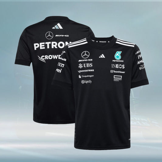 Mercedes AMG Petronas adidas F1 2025 Team Driver T-Shirt - Black